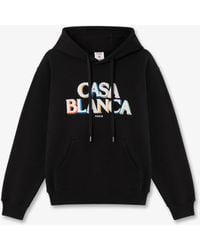 Casablanca Paris - Stacked Logo Embroidered Hooded Sweatshirt, By - Lyst