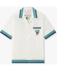Casablanca Paris - Casa Kaspia New York Club Icon Short Sleeve Silk Shirt - Lyst