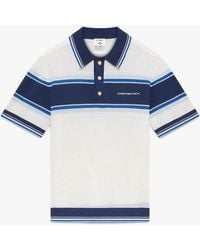 Casablanca Paris - Polo À Manches Courtes En Mesh À Rayures Blanches Et Bleues - Lyst