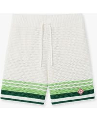 Casablanca Paris - Tennis Stripe Crochet Shorts, By - Lyst