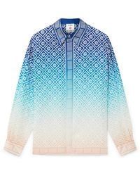 Casablanca Paris - Chemise À Manches Longues En Soie Jacquard Dégradé - Lyst