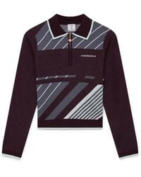 Casablanca Paris - Diagonal Tennis Merino Long Sleeve Polo Shirt, By - Lyst