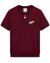 Casablanca Paris - Burgundy Jacquard Short Sleeve Polo Shirt, By - Lyst
