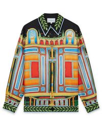 Casablanca Paris - Chemise À Manches Longues En Soie Le Palais En Fleur - Lyst