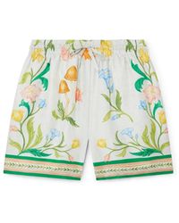 Casablanca Paris - L'Arche Fleurie Silk Shorts, Size By - Lyst