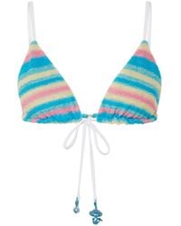 Casablanca Paris - Stripe Towelling Bikini Top, By - Lyst