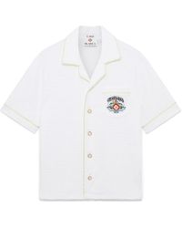 Casablanca Paris - Chemise À Manches Courtes Blanche En Tissu Éponge - Lyst