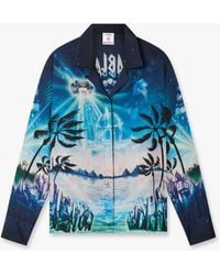 Casablanca Paris - Crystal Alchemy Long Sleeve Silk Twill Shirt, By - Lyst