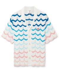 Casablanca Paris - Chemise À Manches Courtes En Crochet À Motif Vagues Dégradées - Lyst