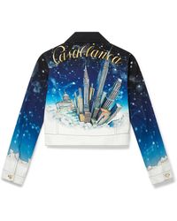 Casablanca Paris - Vol Au Nuit Classic Printed Denim Jacket, Size By - Lyst