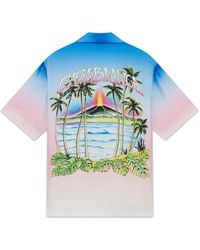 Casablanca Paris - Volcano Silk Short Sleeve Shirt, By - Lyst