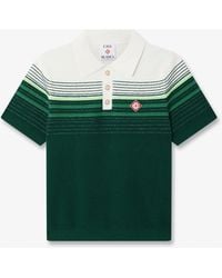 Casablanca Paris - Boucle Stripe Short Sleeve Polo Shirt, By - Lyst