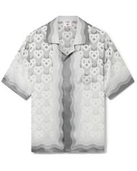 Casablanca Paris - Chemise À Manches Courtes En Soie Dégradée À Monogramme Caur - Lyst