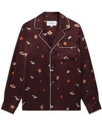 Casablanca Paris - Vices Silk Satin Pyjama Shirt, By - Lyst
