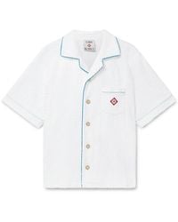 Casablanca Paris - Chemise En Tissu Éponge À Manches Courtes Tennis Stripe - Lyst