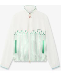 Casablanca Paris - Floral Striped Sporty Windbreaker Jacket, By - Lyst
