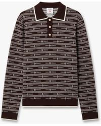Casablanca Paris - Knit Logo Long Sleeve Polo Shirt, By - Lyst