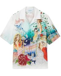 Casablanca Paris - La Liaison Short Sleeve Silk Shirt, By - Lyst