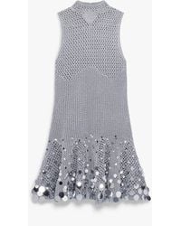 Casablanca Paris - Robe Courte Argentée En Crochet Avec Miroirs - Lyst