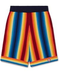 Casablanca Paris - Short En Tissu Éponge À Rayures Dégradées - Lyst