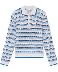 Casablanca Paris - Polo À Manches Longues En Point De Tricot - Lyst