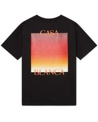 Casablanca Paris - T-Shirt À Manches Courtes Et Motif Carré Dégradé - Lyst