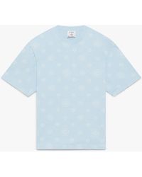 Casablanca Paris - T-Shirt Oversize Bleu À Manches Courtes Et Monogramme Appliqué - Lyst