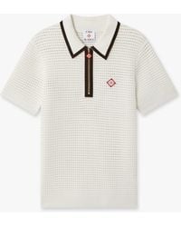 Casablanca Paris - Wool Waffle Stitch Short Sleeve Polo Shirt, By - Lyst