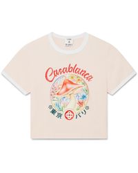 Casablanca Paris - Mushroom Emblem Cropped Short Sleeve T-Shirt, By - Lyst