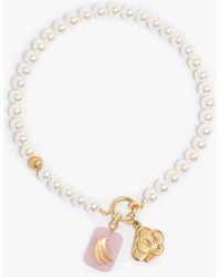 Casablanca Paris - Collier De Perles Blanc Et Or Icon - Lyst