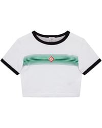 Casablanca Paris - T-Shirt À Manches Courtes Et Rayures Dégradées Ringer - Lyst