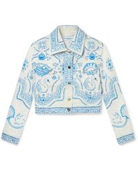Casablanca Paris - Plat A Dessert Classic Printed Denim Jacket, Size By - Lyst
