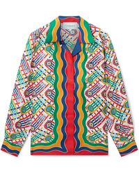 Casablanca Paris - Chemise À Manches Longues En Soie À Monogramme Tennis - Lyst