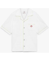 Casablanca Paris - Chemise À Manches Courtes En Tissu Éponge Blanc À Monogramme - Lyst