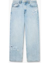 Casablanca Paris - Jean En Denim Clair Effet Graffiti - Lyst