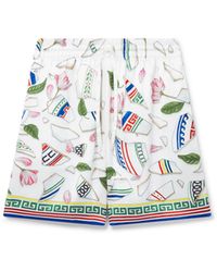 Casablanca Paris - Short En Soie Le Vase Brise - Lyst
