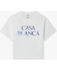 Casablanca Paris - Meduse Stacked Logo Cropped Baby T-Shirt, By - Lyst