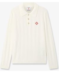 Casablanca Paris - Boucle Long Sleeve Polo Shirt, By - Lyst