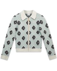 Casablanca Paris - Pull À Fermeture Éclair En Mohair À Monogramme - Lyst