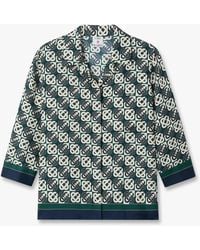 Casablanca Paris - Check Monogram Pyjama Long Sleeve Silk Shirt, By - Lyst