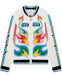 Casablanca Paris - Veste En Maille De Coton Flame Laurel Casa Club - Lyst