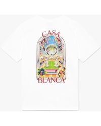 Casablanca Paris - T-Shirt À Manches Courtes Blanc Tennis Landscape - Lyst