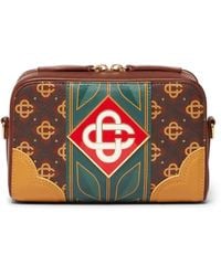 Casablanca Paris - Sac À Bandoulière Marron À Monogramme - Lyst