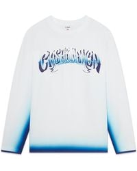 Casablanca Paris - T-Shirt À Manches Longues Bleu Délavé - Lyst