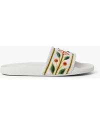 Casablanca Paris - Embroidered Terry Slides, Size By - Lyst