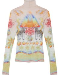 Casablanca Paris - L'Arbre De Vie Mesh Top, By - Lyst