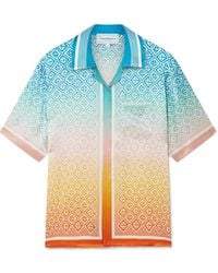 Casablanca Paris - Gradient Monogram Short Sleeve Silk Shirt, By - Lyst
