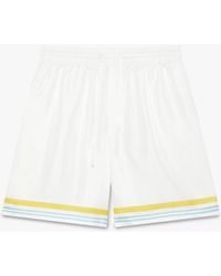 Casablanca Paris - Short En Soie Blanc Tennis Landscape - Lyst
