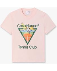 Casablanca Paris - Tennis Club Icon Pyramid Abduction Fitted Short Sleeve T-Shirt, By - Lyst
