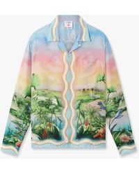 Casablanca Paris - Tennis Club Long Sleeve Silk Twill Shirt, By - Lyst